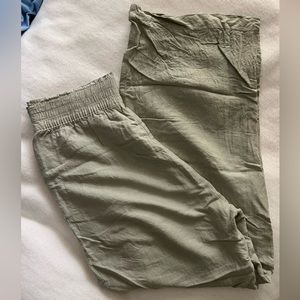 Wide-Leg Linen Blend Pants